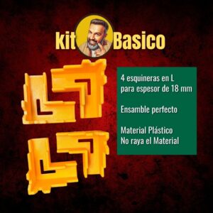 Kit Básico de Esquineras de Ensamble para Melamina 18mm